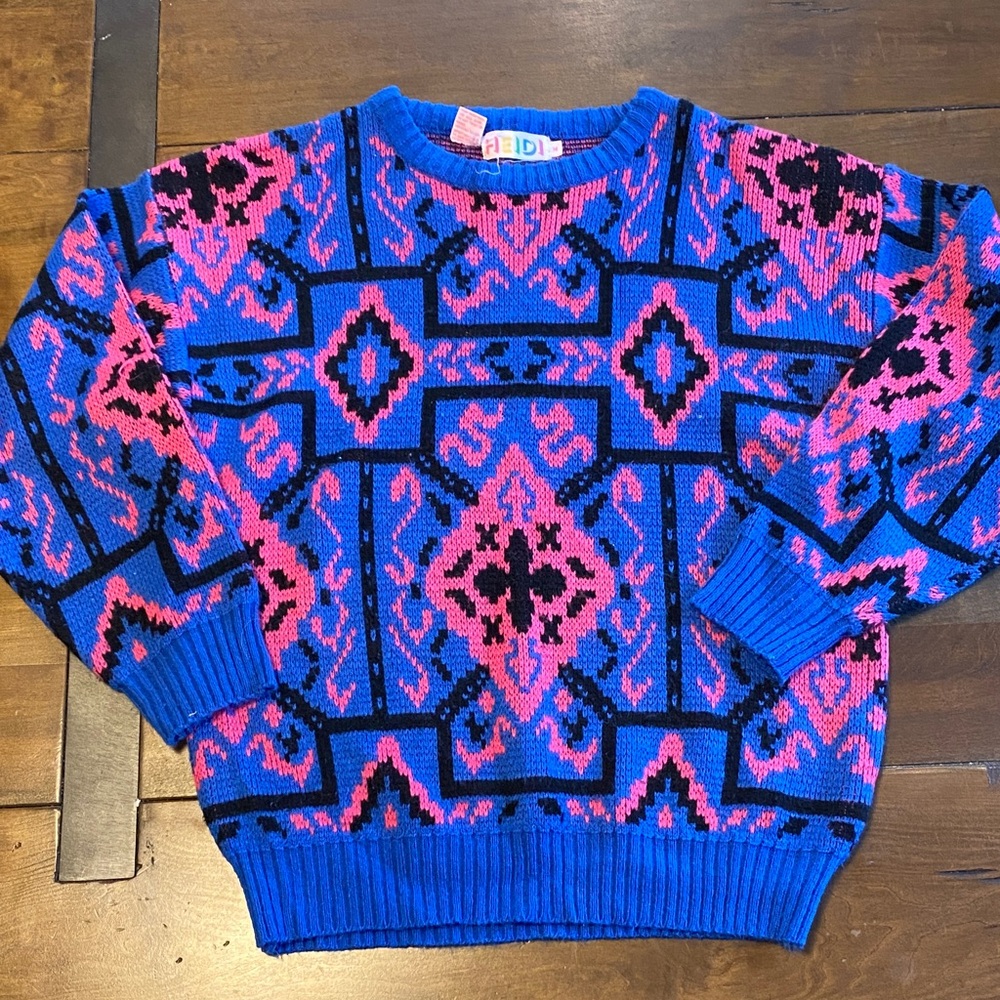 80s Heidi geometric knit sweater